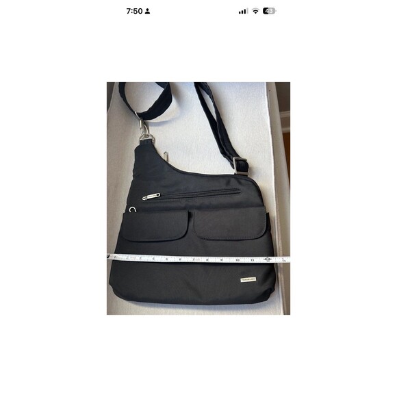 Travelon Black Anti Theft Crossbody Bag Lightweight Travel Everyday Purse EUC - Picture 6 of 6